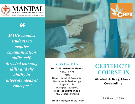 Certificate Program on Alcohol and Drug Abuse Counselling